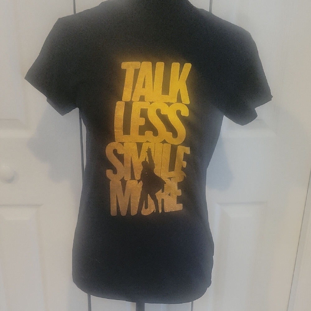 Anvil Black Yellow Fitted Graphic Short Sleeve Tee